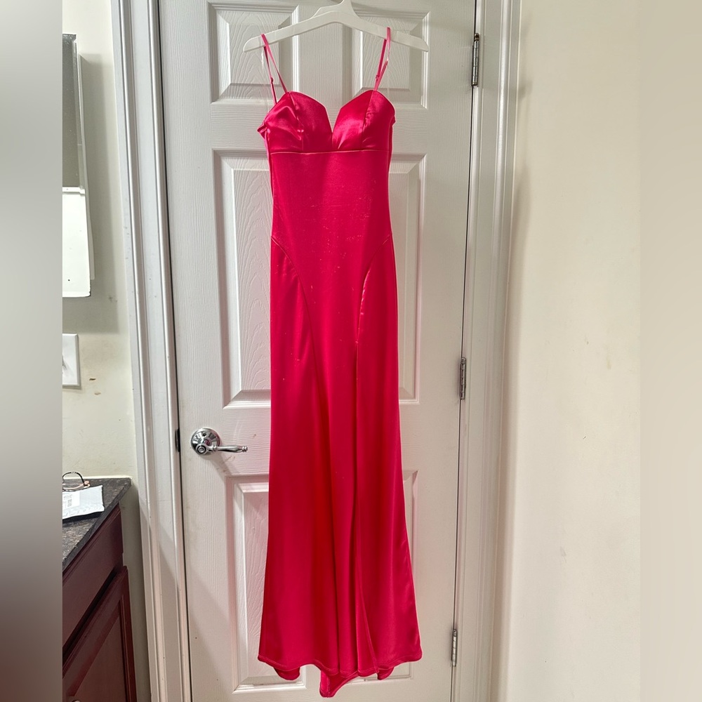 hot pink prom dress